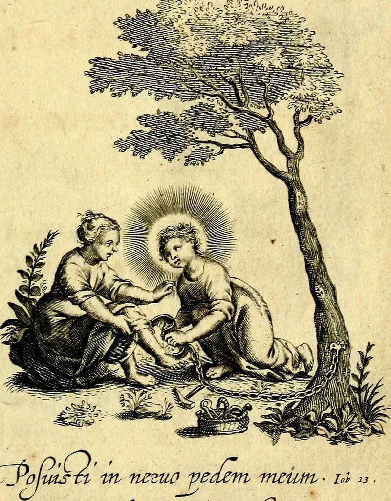An illustration from Amoris diuini et humani effectus : varii Sacræ Scripturæ Sanctorumq; PP. sententijs : ac Gallicis versibus illustrati, 1626, leaf 44