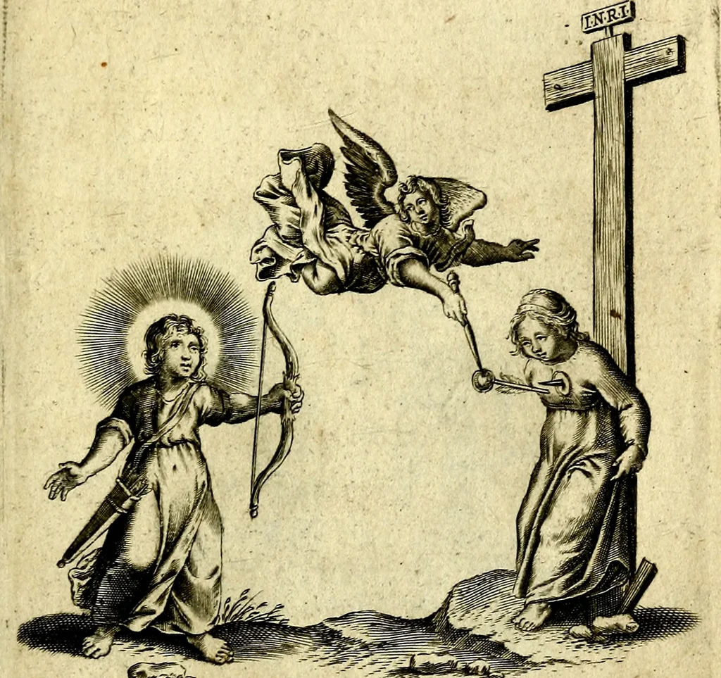 An illustration from Amoris diuini et humani effectus : varii Sacræ Scripturæ Sanctorumq; PP. sententijs : ac Gallicis versibus illustrati, 1626, leaf 46