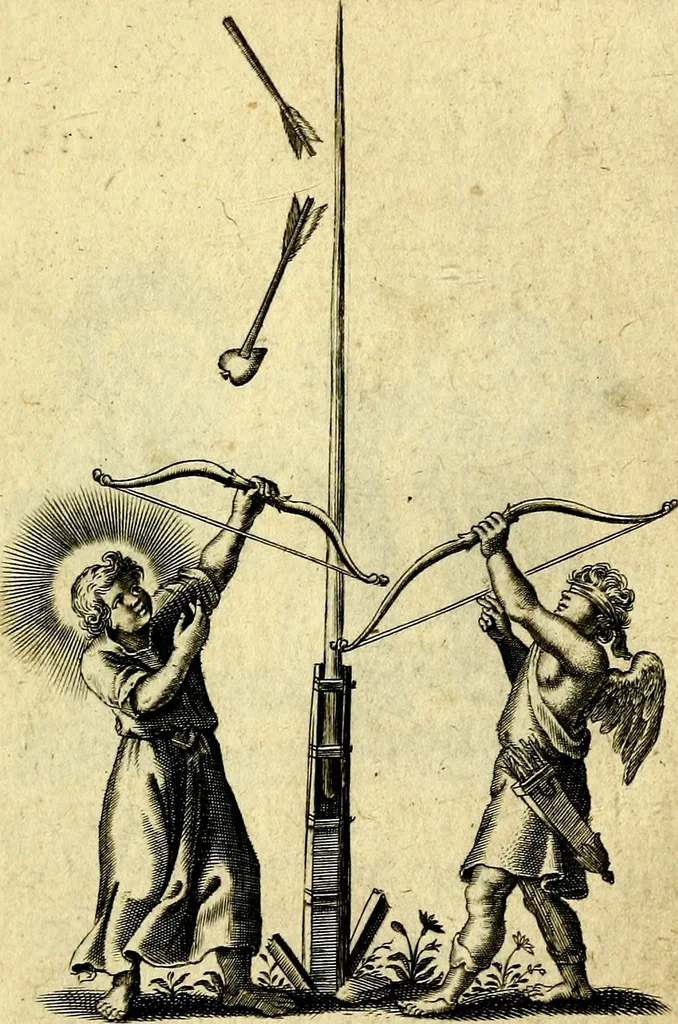 An illustration from Amoris diuini et humani effectus : varii Sacræ Scripturæ Sanctorumq; PP. sententijs : ac Gallicis versibus illustrati, 1626, leaf 6