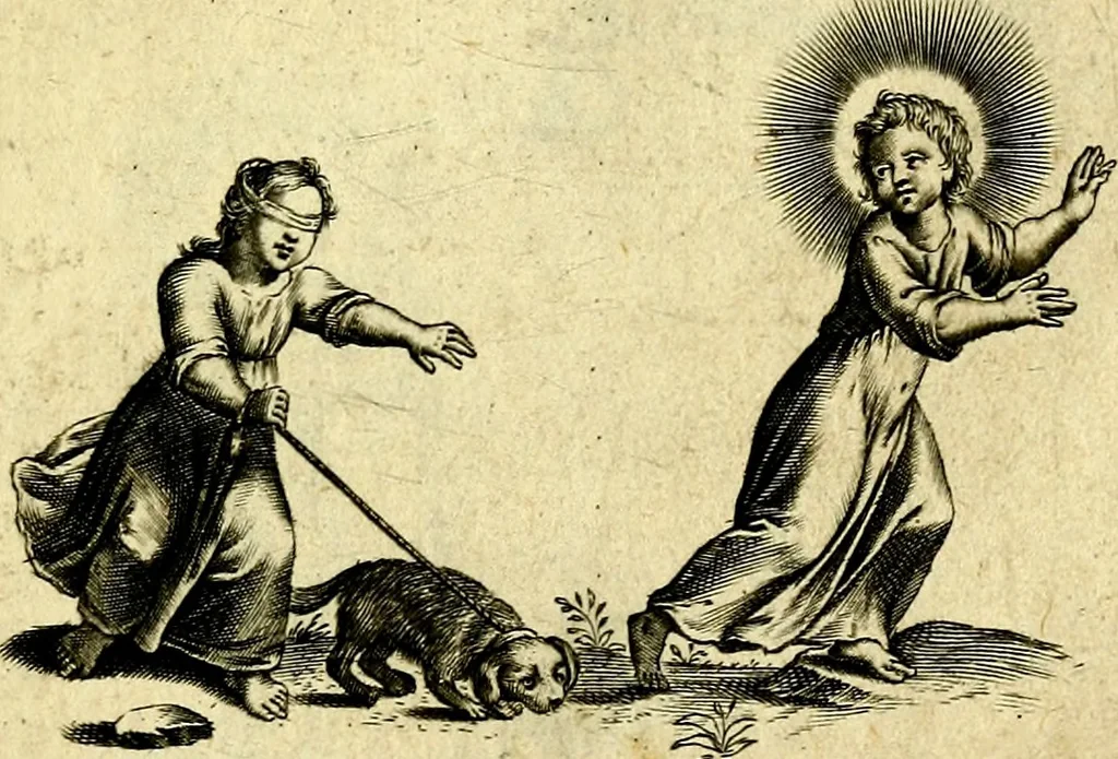 An illustration from Amoris diuini et humani effectus : varii Sacræ Scripturæ Sanctorumq; PP. sententijs : ac Gallicis versibus illustrati, 1626, leaf 64