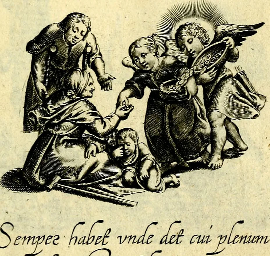 An illustration from Amoris diuini et humani effectus : varii Sacræ Scripturæ Sanctorumq; PP. sententijs : ac Gallicis versibus illustrati, 1626, leaf 86