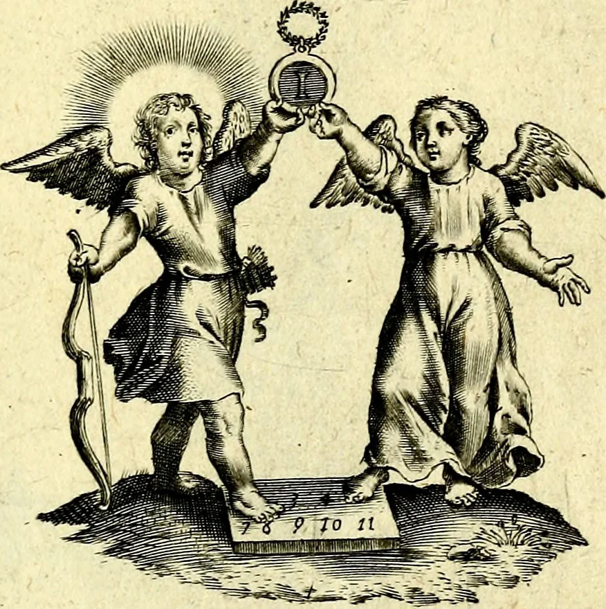 An illustration from Amoris diuini et humani effectus : varii Sacræ Scripturæ Sanctorumq; PP. sententijs : ac Gallicis versibus illustrati, 1626, leaf 98
