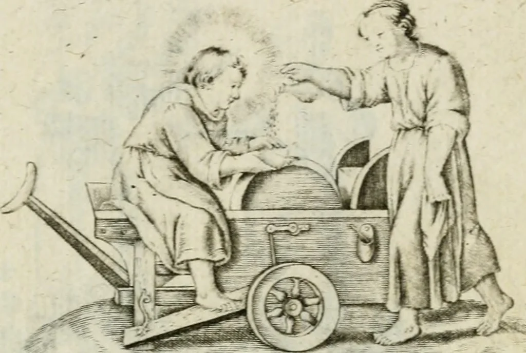 An illustration from Amoris diuini et humani antipathia : e variis Sacrae Scripturae locis depro[m]pta, emblematibus suis expressa et SS. PP. authoritatibus illustrata = Les effects diuers de l'amour diuin et humain : richement exprimés par petits emblemes tirés des SS. Ecritures et des SS. Peres, le tout mis en latin et francois, 1628, leaf 10