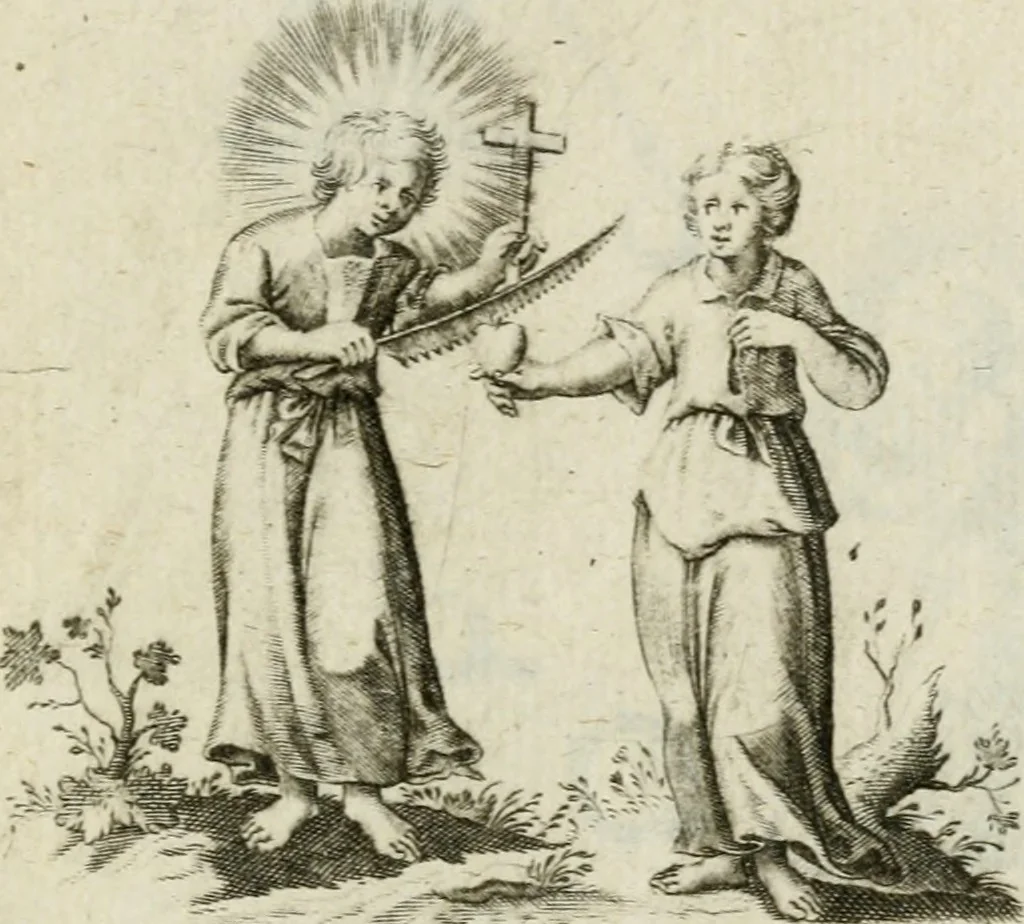 An illustration from Amoris diuini et humani antipathia : e variis Sacrae Scripturae locis depro[m]pta, emblematibus suis expressa et SS. PP. authoritatibus illustrata = Les effects diuers de l'amour diuin et humain : richement exprimés par petits emblemes tirés des SS. Ecritures et des SS. Peres, le tout mis en latin et francois, 1628, leaf 12