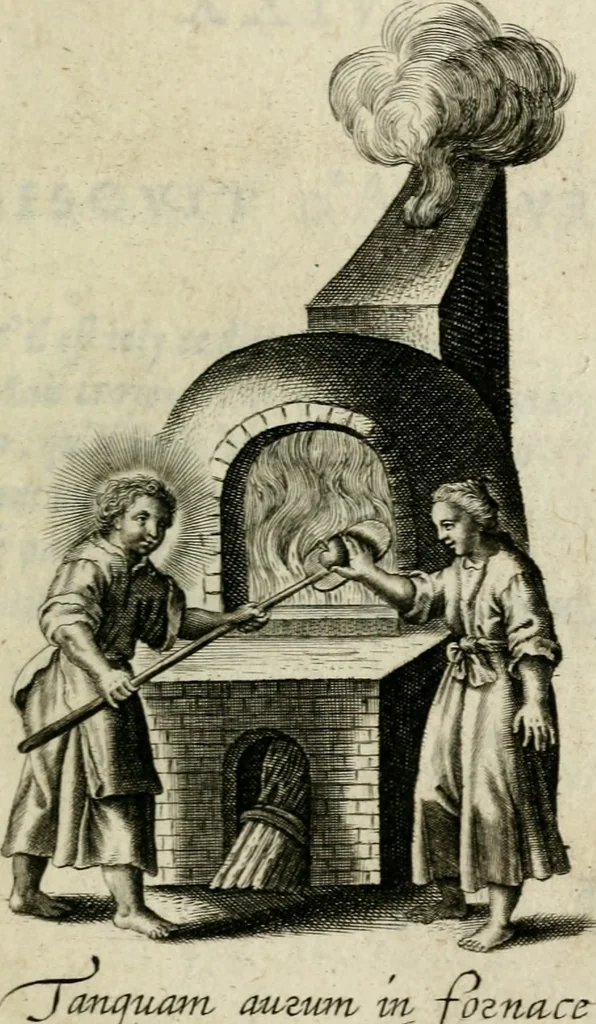 An illustration from Amoris diuini et humani effectus : varii Sacrae Scripturae Sanctorumq[ue] PP. sententijs : ac Gallicis versibus illustrati, 1626, leaf 102
