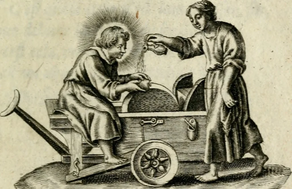 An illustration from Amoris diuini et humani effectus : varii Sacrae Scripturae Sanctorumq[ue] PP. sententijs : ac Gallicis versibus illustrati, 1626, leaf 106