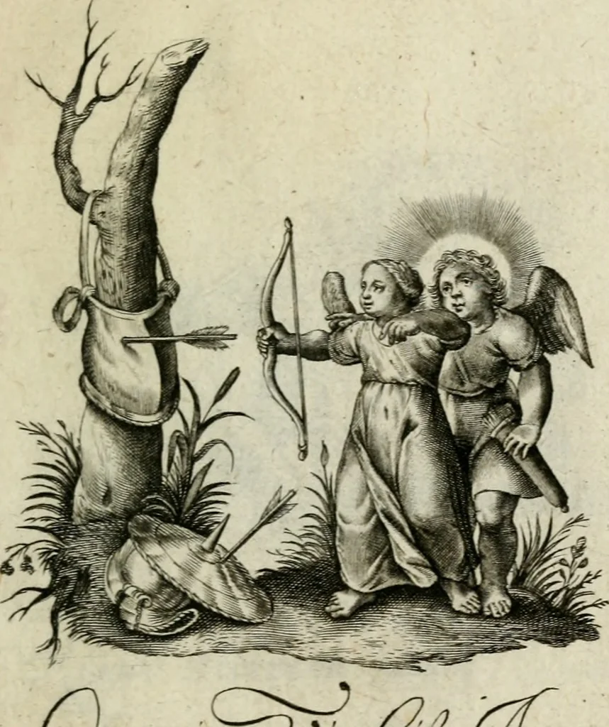 An illustration from Amoris diuini et humani effectus : varii Sacrae Scripturae Sanctorumq[ue] PP. sententijs : ac Gallicis versibus illustrati, 1626, leaf 170