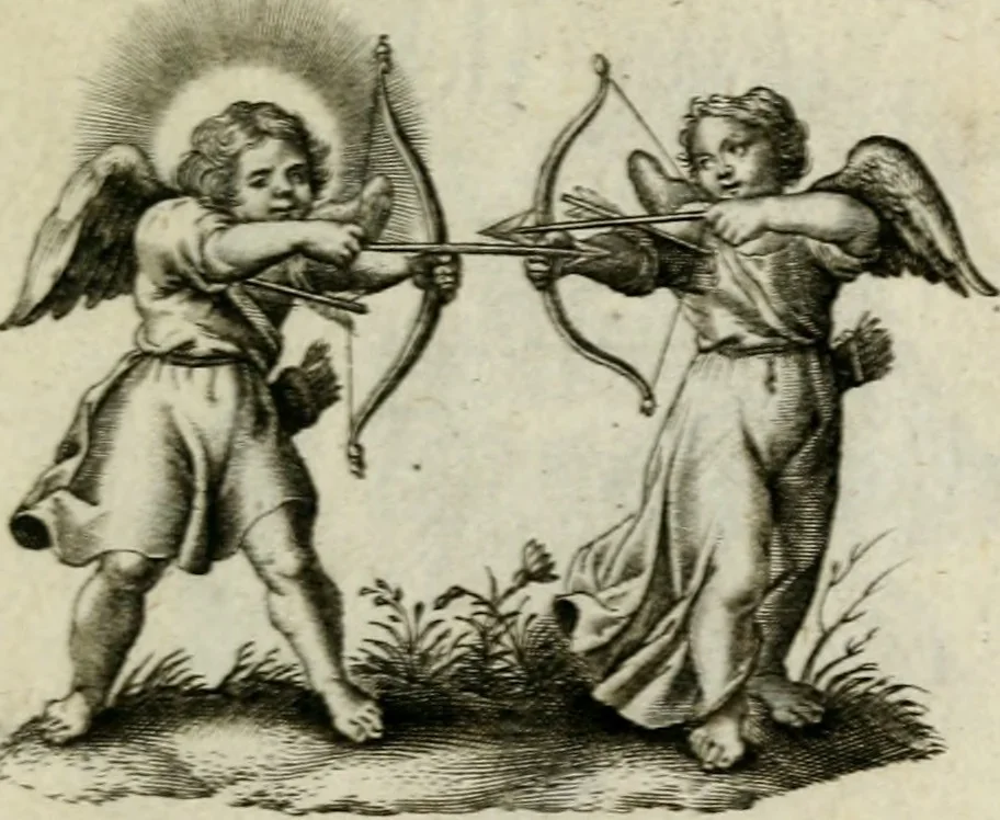 An illustration from Amoris diuini et humani effectus : varii Sacrae Scripturae Sanctorumq[ue] PP. sententijs : ac Gallicis versibus illustrati, 1626, leaf 174