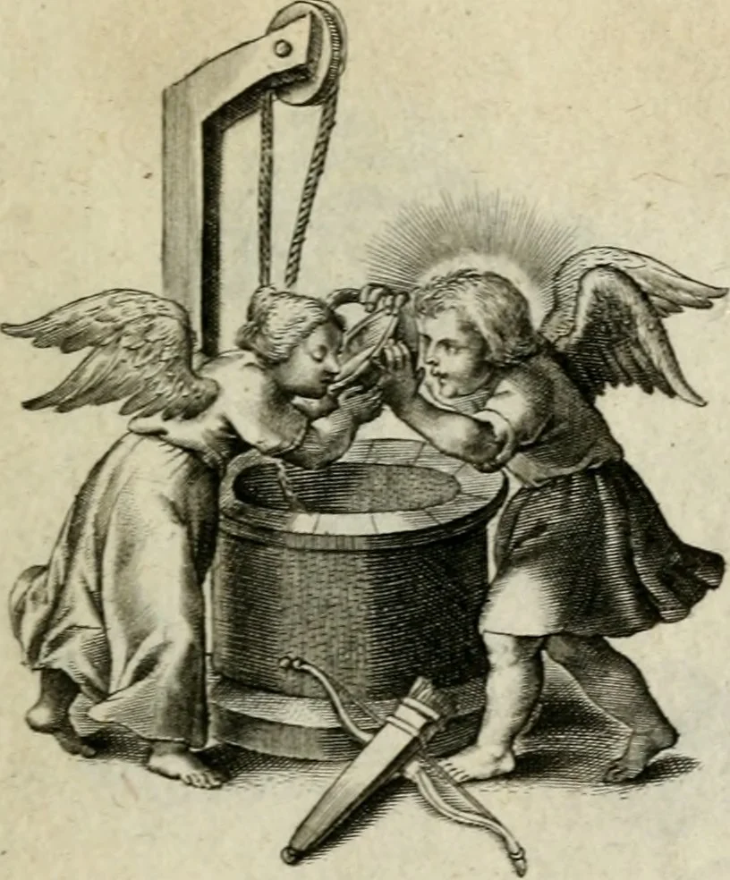 An illustration from Amoris diuini et humani effectus : varii Sacrae Scripturae Sanctorumq[ue] PP. sententijs : ac Gallicis versibus illustrati, 1626, leaf 176