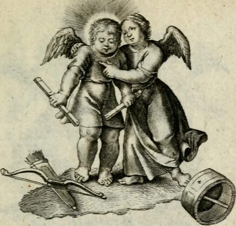 An illustration from Amoris diuini et humani effectus : varii Sacrae Scripturae Sanctorumq[ue] PP. sententijs : ac Gallicis versibus illustrati, 1626, leaf 178