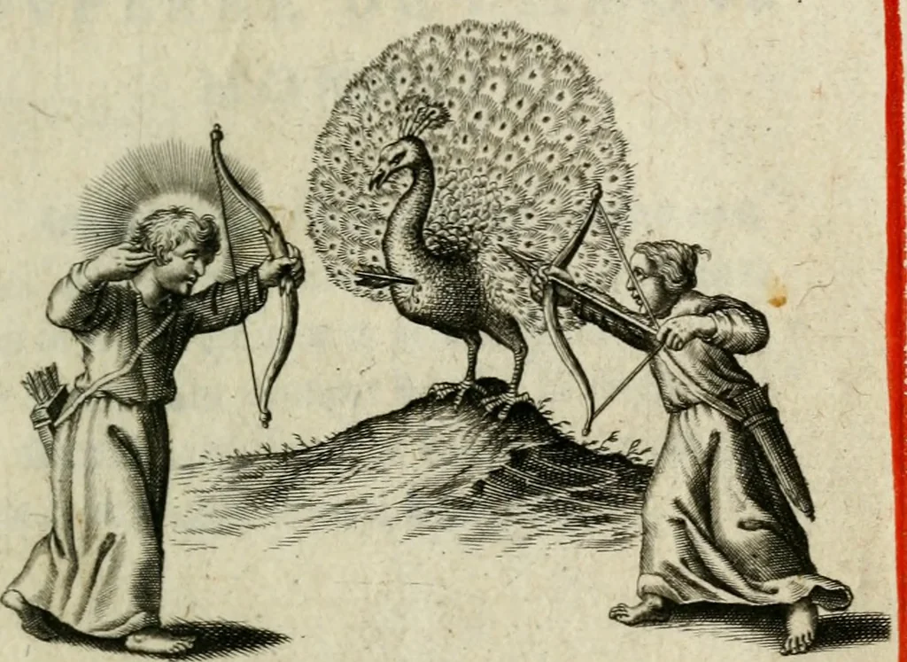 An illustration from Amoris diuini et humani effectus : varii Sacrae Scripturae Sanctorumq[ue] PP. sententijs : ac Gallicis versibus illustrati, 1626, leaf 22