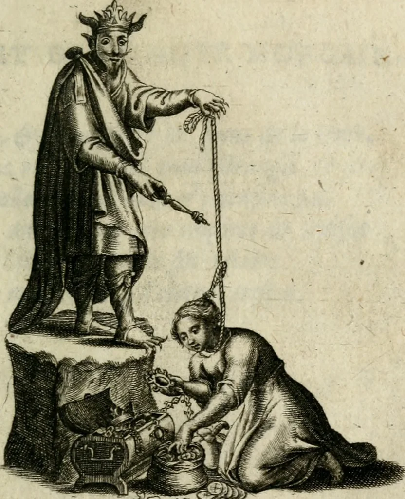 An illustration from Amoris diuini et humani effectus : varii Sacrae Scripturae Sanctorumq[ue] PP. sententijs : ac Gallicis versibus illustrati, 1626, leaf 26