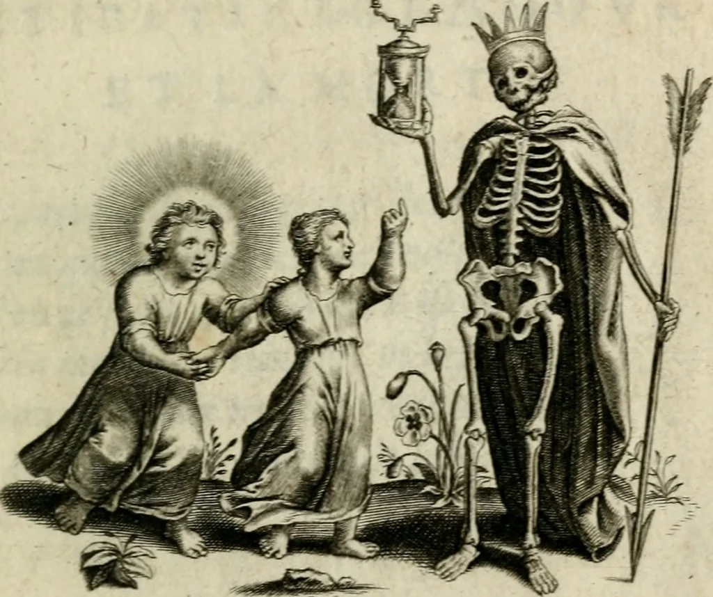 An illustration from Amoris diuini et humani effectus : varii Sacrae Scripturae Sanctorumq[ue] PP. sententijs : ac Gallicis versibus illustrati, 1626, leaf 54