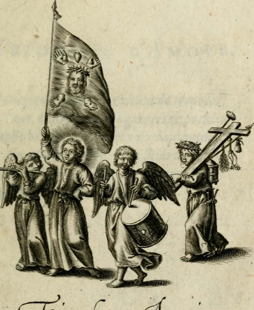 An illustration from Amoris diuini et humani effectus : varii Sacrae Scripturae Sanctorumq[ue] PP. sententijs : ac Gallicis versibus illustrati, 1626, leaf 78