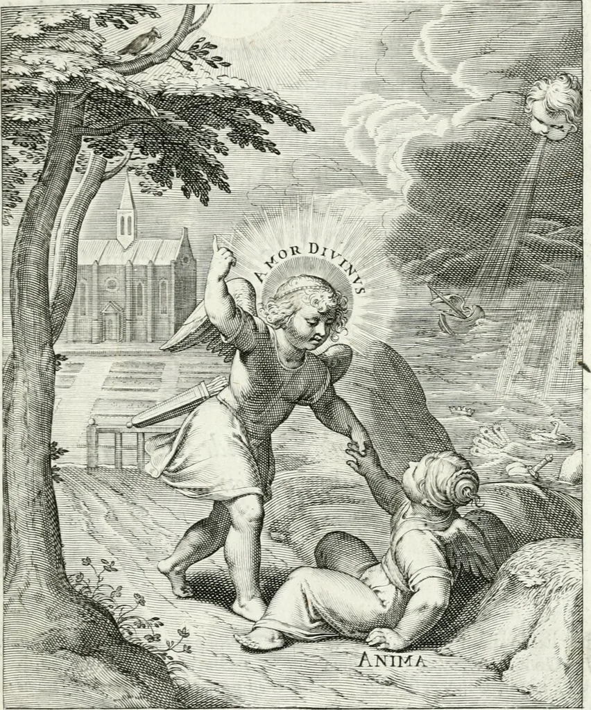 An illustration from Amoris divini emblemata, 1660, leaf 16