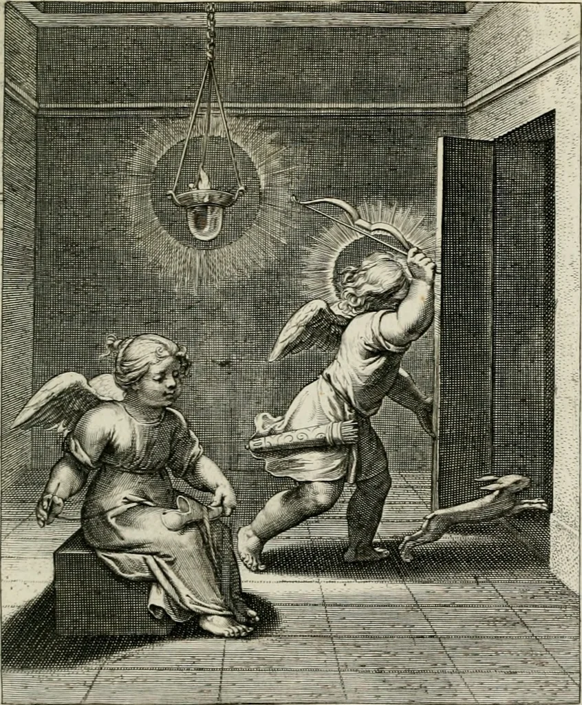 An illustration from Amoris divini emblemata, 1660, leaf 112