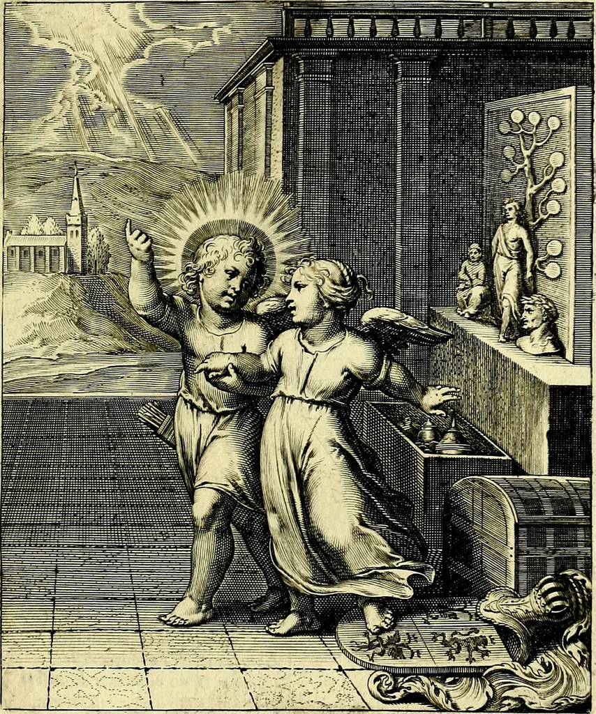 An illustration from Amoris divini emblemata, stvdio et aere Othonis Væni concinnata, 1660, leaf 104