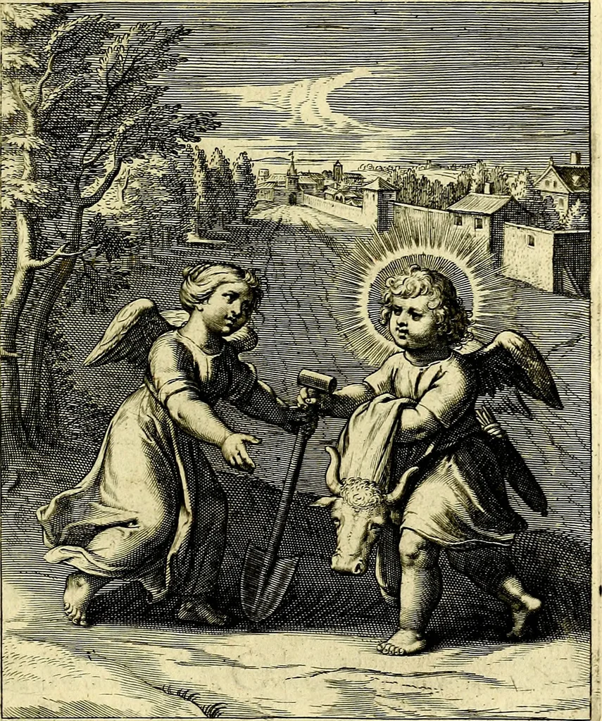 An illustration from Amoris divini emblemata, stvdio et aere Othonis Væni concinnata, 1660, leaf 64