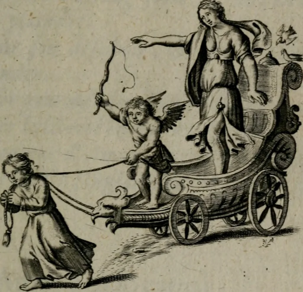 An illustration from Amoris divini et humani antipathia, sive effectus varij, e varijs Sacrae Scripturae locis deprompti, elblematis suis expressi ..., 1629, leaf 118