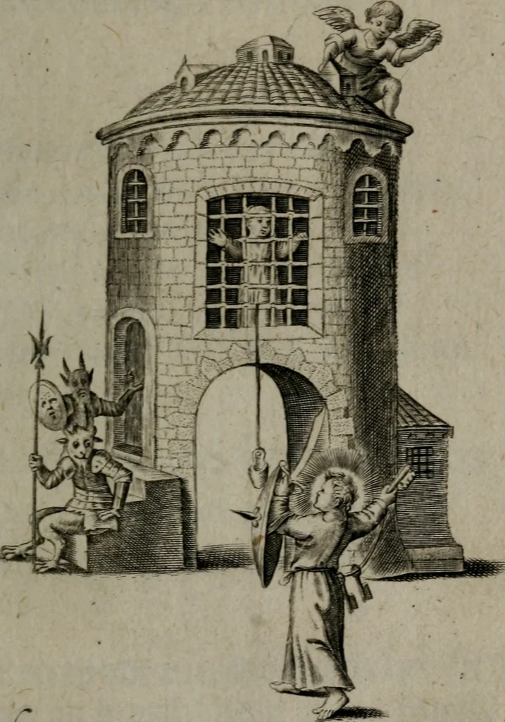 An illustration from Amoris divini et humani antipathia, sive effectus varij, e varijs Sacrae Scripturae locis deprompti, elblematis suis expressi ..., 1629, leaf 142