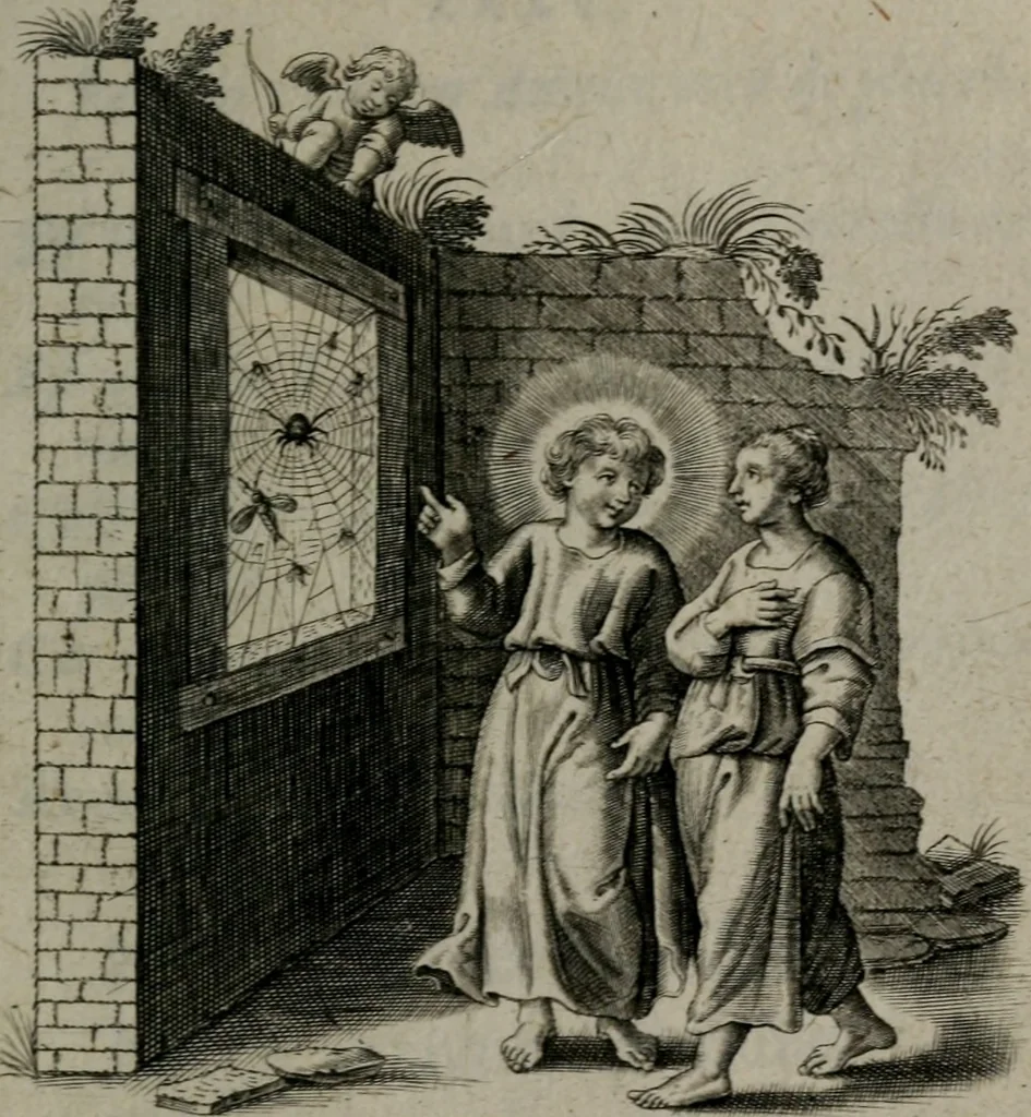 An illustration from Amoris divini et humani antipathia, sive effectus varij, e varijs Sacrae Scripturae locis deprompti, elblematis suis expressi ..., 1629, leaf 158