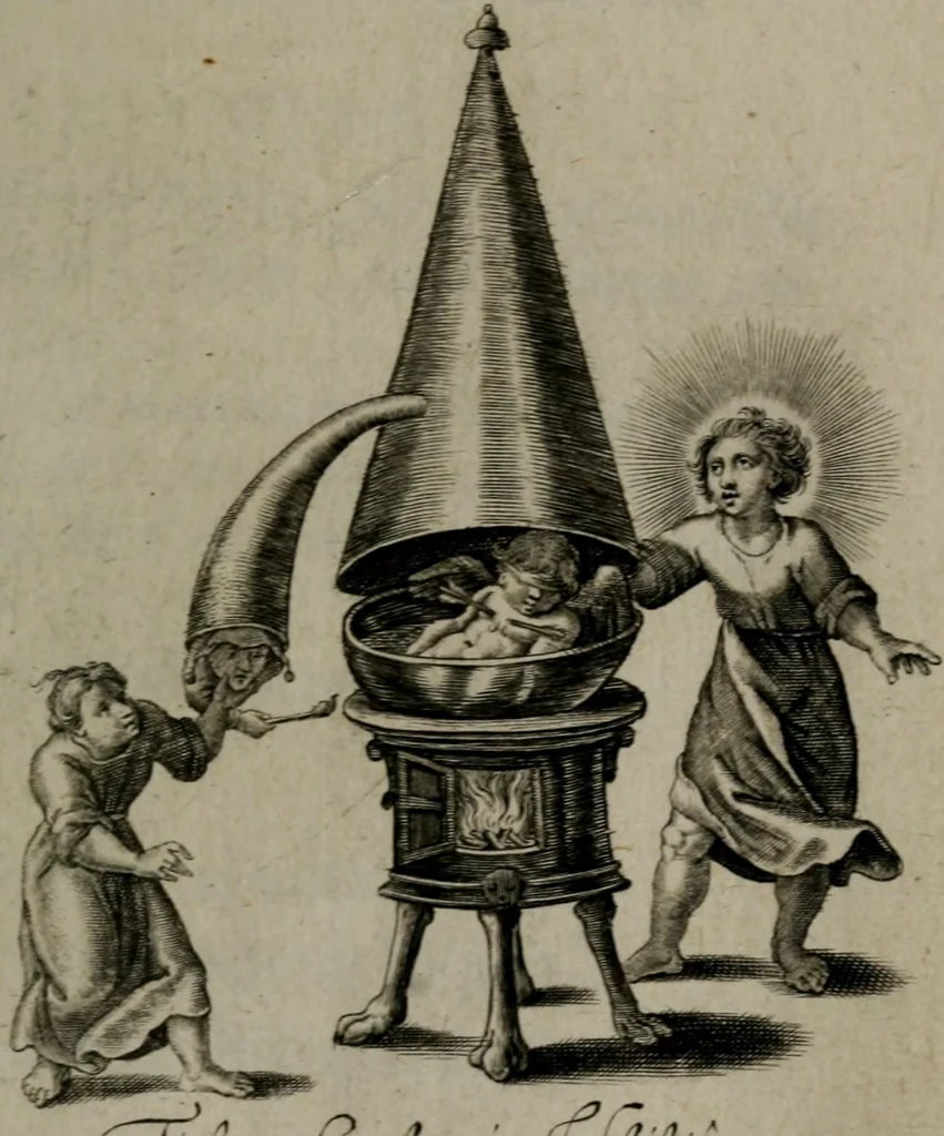 An illustration from Amoris divini et humani antipathia, sive effectus varij, e varijs Sacrae Scripturae locis deprompti, elblematis suis expressi ..., 1629, leaf 186