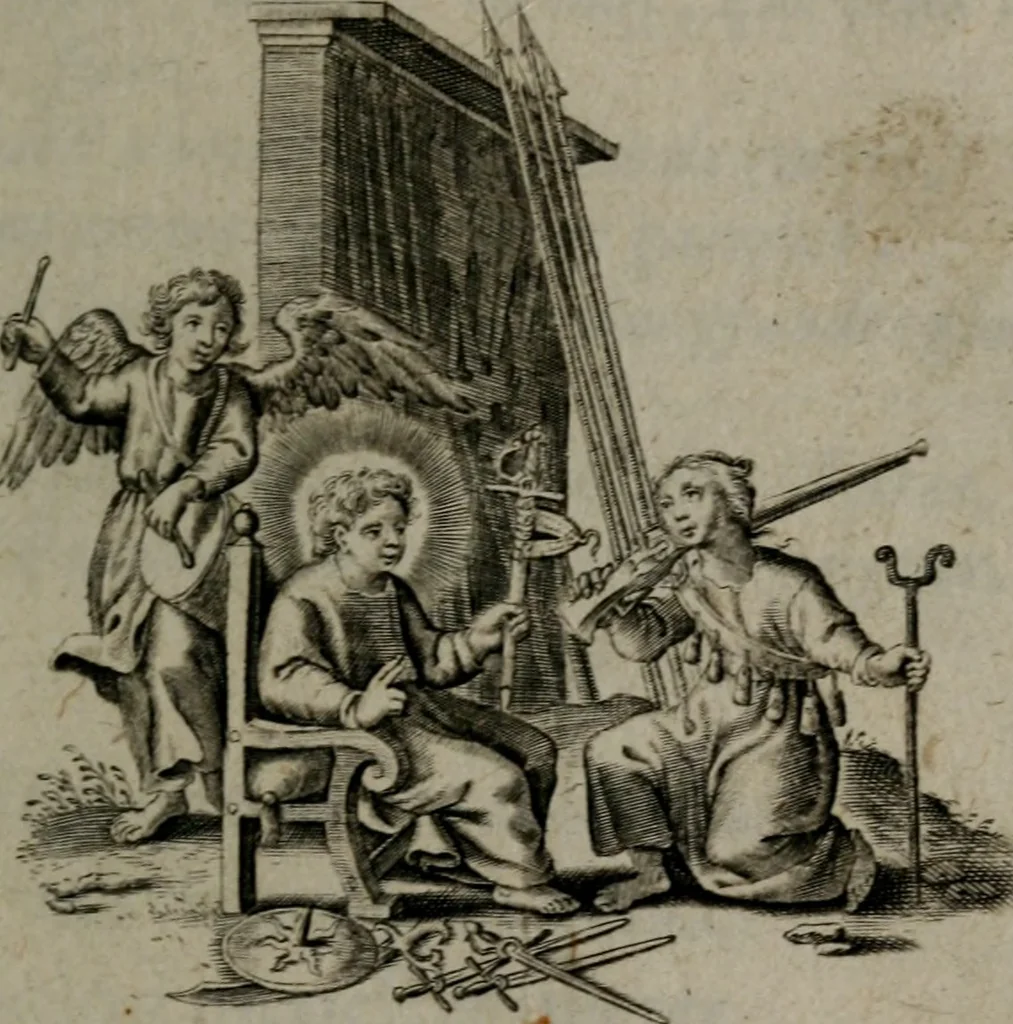 An illustration from Amoris divini et humani antipathia, sive effectus varij, e varijs Sacrae Scripturae locis deprompti, elblematis suis expressi ..., 1629, leaf 222