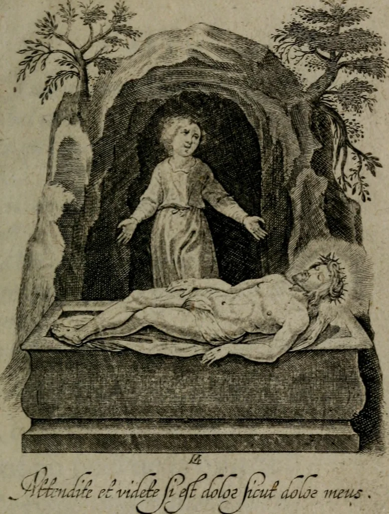 An illustration from Amoris divini et humani antipathia, sive effectus varij, e varijs Sacrae Scripturae locis deprompti, elblematis suis expressi ..., 1629, leaf 258