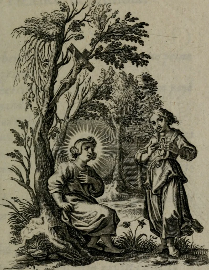 An illustration from Amoris divini et humani antipathia, sive effectus varij, e varijs Sacrae Scripturae locis deprompti, elblematis suis expressi ..., 1629, leaf 320