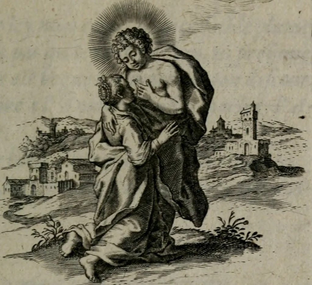 An illustration from Amoris divini et humani antipathia, sive effectus varij, e varijs Sacrae Scripturae locis deprompti, elblematis suis expressi ..., 1629, leaf 336