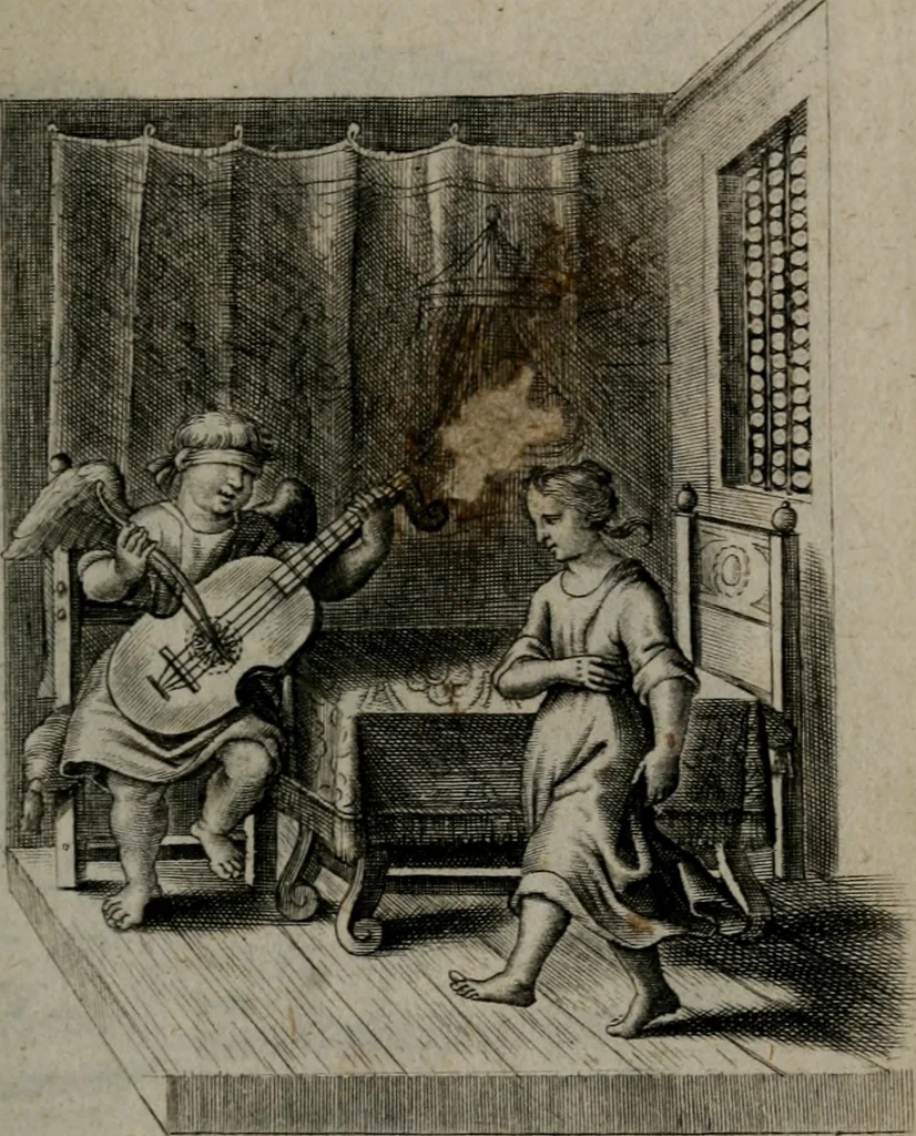 An illustration from Amoris divini et humani antipathia, sive effectus varij, e varijs Sacrae Scripturae locis deprompti, elblematis suis expressi ..., 1629, leaf 364
