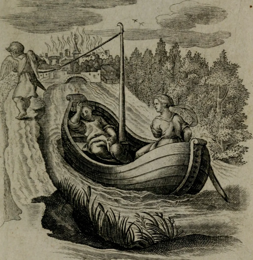 An illustration from Amoris divini et humani antipathia, sive effectus varij, e varijs Sacrae Scripturae locis deprompti, elblematis suis expressi ..., 1629, leaf 376