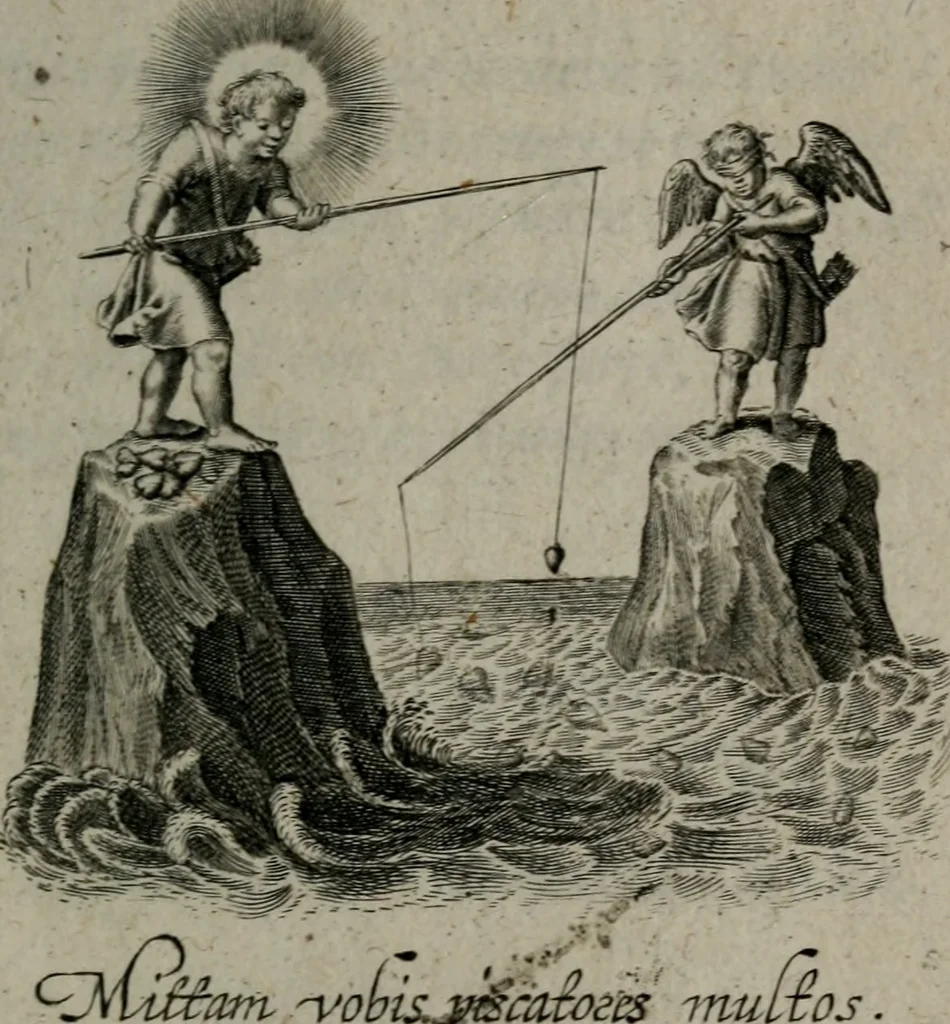 An illustration from Amoris divini et humani antipathia, sive effectus varij, e varijs Sacrae Scripturae locis deprompti, elblematis suis expressi ..., 1629, leaf 44