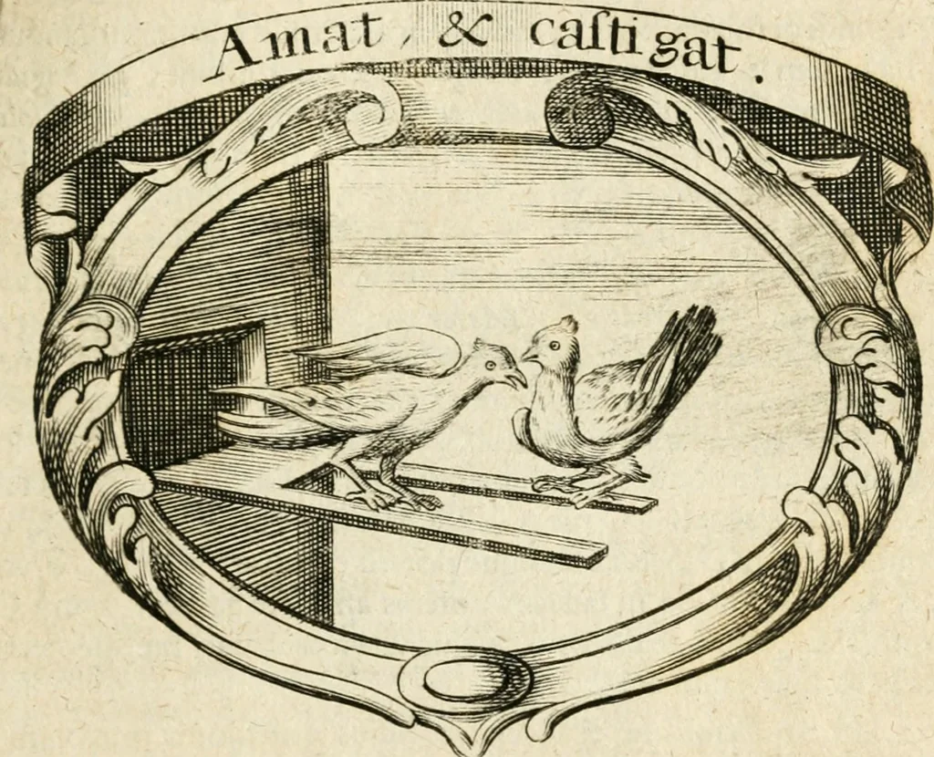 An illustration from Mater amoris et doloris : quam Christus in cruce moriens omnibus ac singulis suis fidelibus in matrem legavit, ecce mater tua : nunc explicata per sacra emblemata, figuras scripturae quàm plurimas, conceptus varios praedicabiles, SS. patrum sententias, raras historias, & pios ad Jesum patientem, ac sanctissimam matrem ejus compatientem affectus : opus omnibus Jesum & Mariam amantibus, praedicantibus, aut meditantibus perutile, com triplici indice considerationum, rerum memorabilium, & concionatorio, formandis per annum concionibus opportuno, 1726, leaf 166