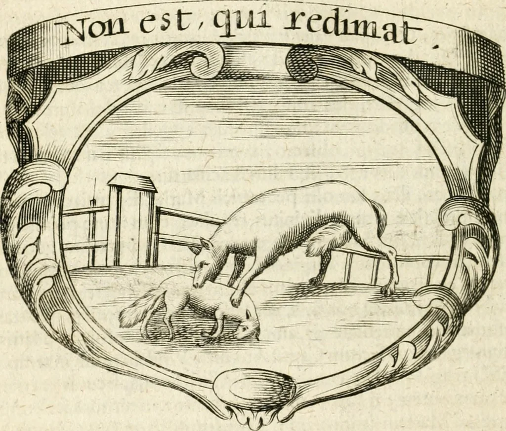 An illustration from Mater amoris et doloris : quam Christus in cruce moriens omnibus ac singulis suis fidelibus in matrem legavit, ecce mater tua : nunc explicata per sacra emblemata, figuras scripturae quàm plurimas, conceptus varios praedicabiles, SS. patrum sententias, raras historias, & pios ad Jesum patientem, ac sanctissimam matrem ejus compatientem affectus : opus omnibus Jesum & Mariam amantibus, praedicantibus, aut meditantibus perutile, com triplici indice considerationum, rerum memorabilium, & concionatorio, formandis per annum concionibus opportuno, 1726, leaf 213