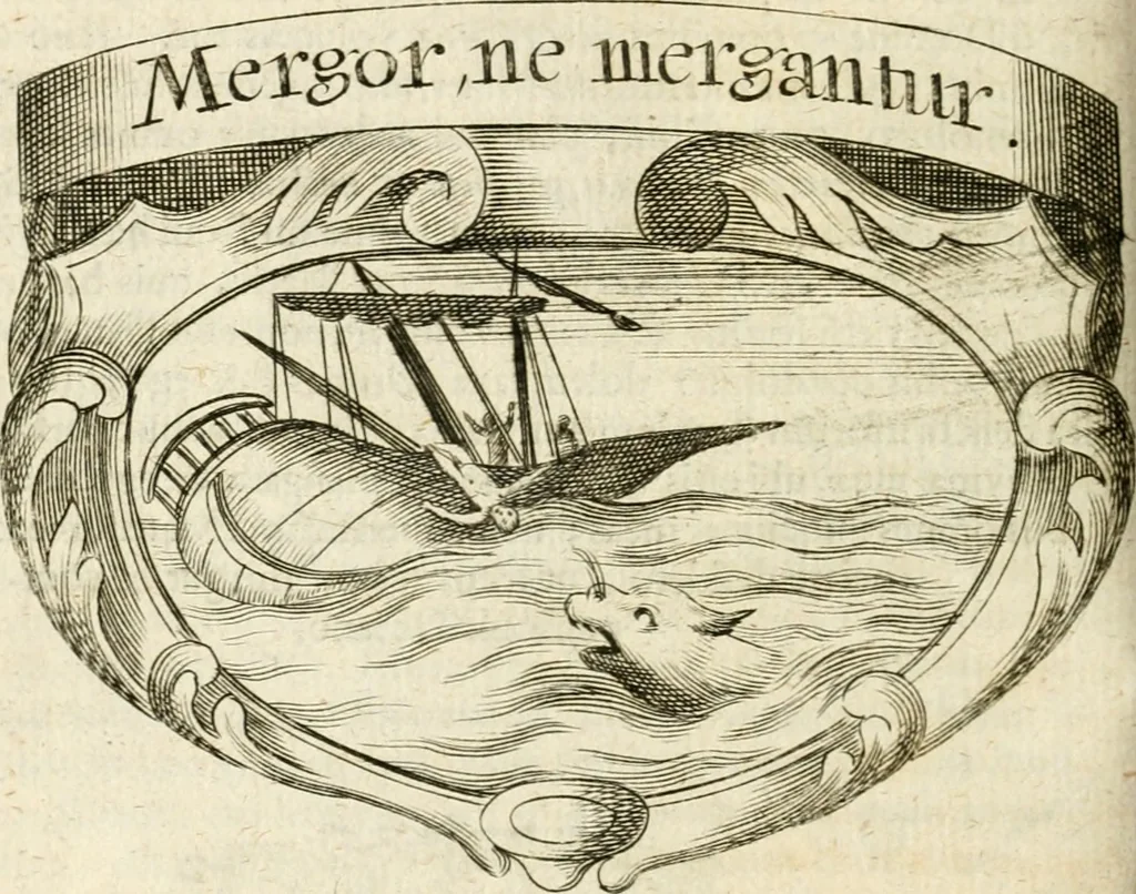 An illustration from Mater amoris et doloris : quam Christus in cruce moriens omnibus ac singulis suis fidelibus in matrem legavit, ecce mater tua : nunc explicata per sacra emblemata, figuras scripturae quàm plurimas, conceptus varios praedicabiles, SS. patrum sententias, raras historias, & pios ad Jesum patientem, ac sanctissimam matrem ejus compatientem affectus : opus omnibus Jesum & Mariam amantibus, praedicantibus, aut meditantibus perutile, com triplici indice considerationum, rerum memorabilium, & concionatorio, formandis per annum concionibus opportuno, 1726, leaf 241