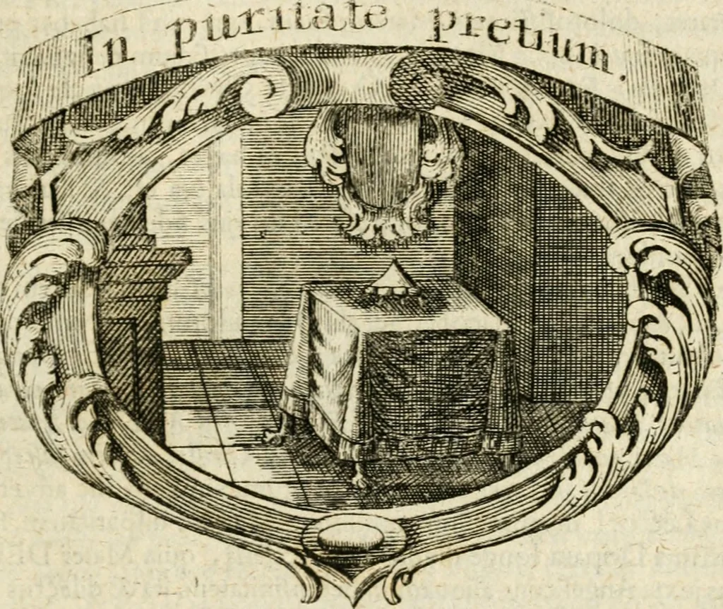 An illustration from Mater amoris et doloris : quam Christus in cruce moriens omnibus ac singulis suis fidelibus in matrem legavit, ecce mater tua : nunc explicata per sacra emblemata, figuras scripturae quàm plurimas, conceptus varios praedicabiles, SS. patrum sententias, raras historias, & pios ad Jesum patientem, ac sanctissimam matrem ejus compatientem affectus : opus omnibus Jesum & Mariam amantibus, praedicantibus, aut meditantibus perutile, com triplici indice considerationum, rerum memorabilium, & concionatorio, formandis per annum concionibus opportuno, 1726, leaf 290