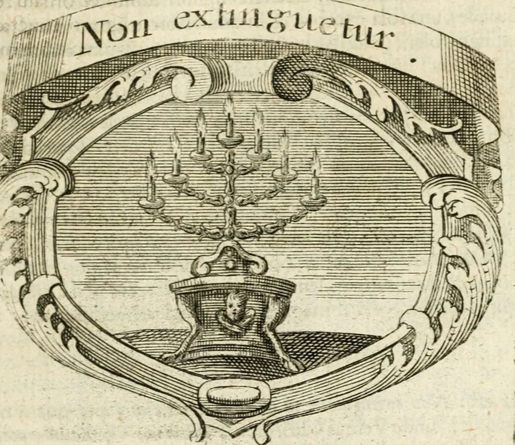 An illustration from Mater amoris et doloris : quam Christus in cruce moriens omnibus ac singulis suis fidelibus in matrem legavit, ecce mater tua : nunc explicata per sacra emblemata, figuras scripturae quàm plurimas, conceptus varios praedicabiles, SS. patrum sententias, raras historias, & pios ad Jesum patientem, ac sanctissimam matrem ejus compatientem affectus : opus omnibus Jesum & Mariam amantibus, praedicantibus, aut meditantibus perutile, com triplici indice considerationum, rerum memorabilium, & concionatorio, formandis per annum concionibus opportuno, 1726, leaf 318