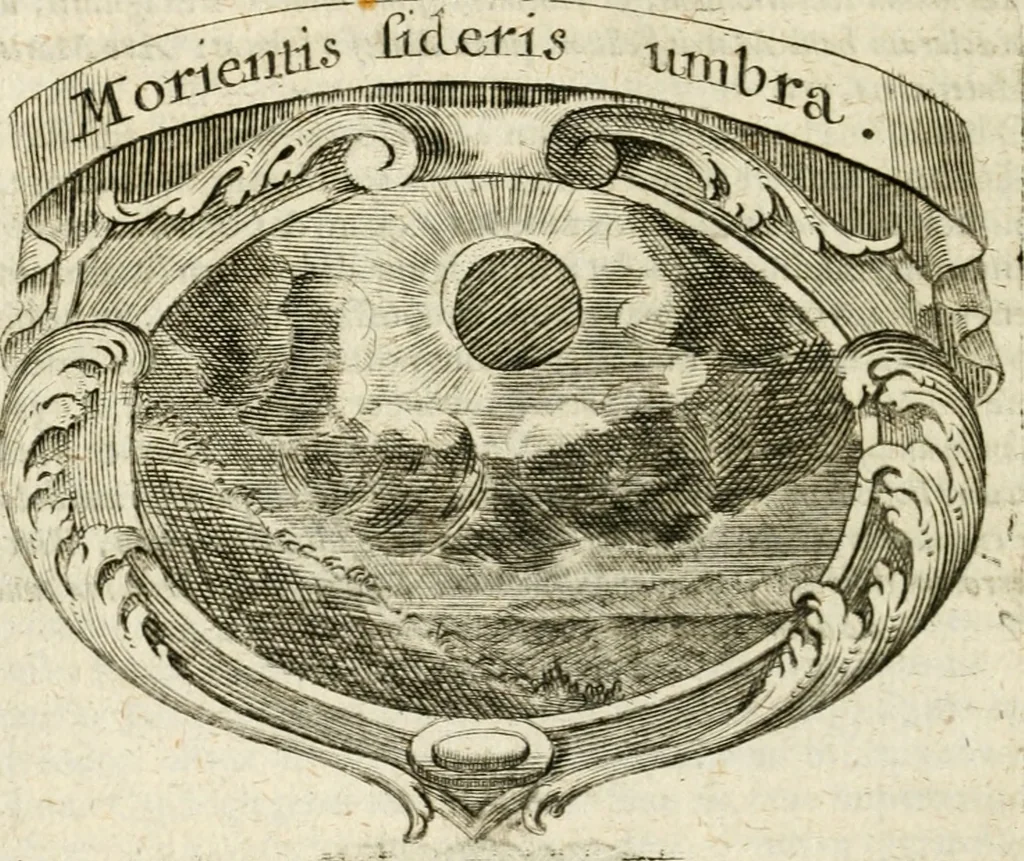 An illustration from Mater amoris et doloris : quam Christus in cruce moriens omnibus ac singulis suis fidelibus in matrem legavit, ecce mater tua : nunc explicata per sacra emblemata, figuras scripturae quàm plurimas, conceptus varios praedicabiles, SS. patrum sententias, raras historias, & pios ad Jesum patientem, ac sanctissimam matrem ejus compatientem affectus : opus omnibus Jesum & Mariam amantibus, praedicantibus, aut meditantibus perutile, com triplici indice considerationum, rerum memorabilium, & concionatorio, formandis per annum concionibus opportuno, 1726, leaf 325