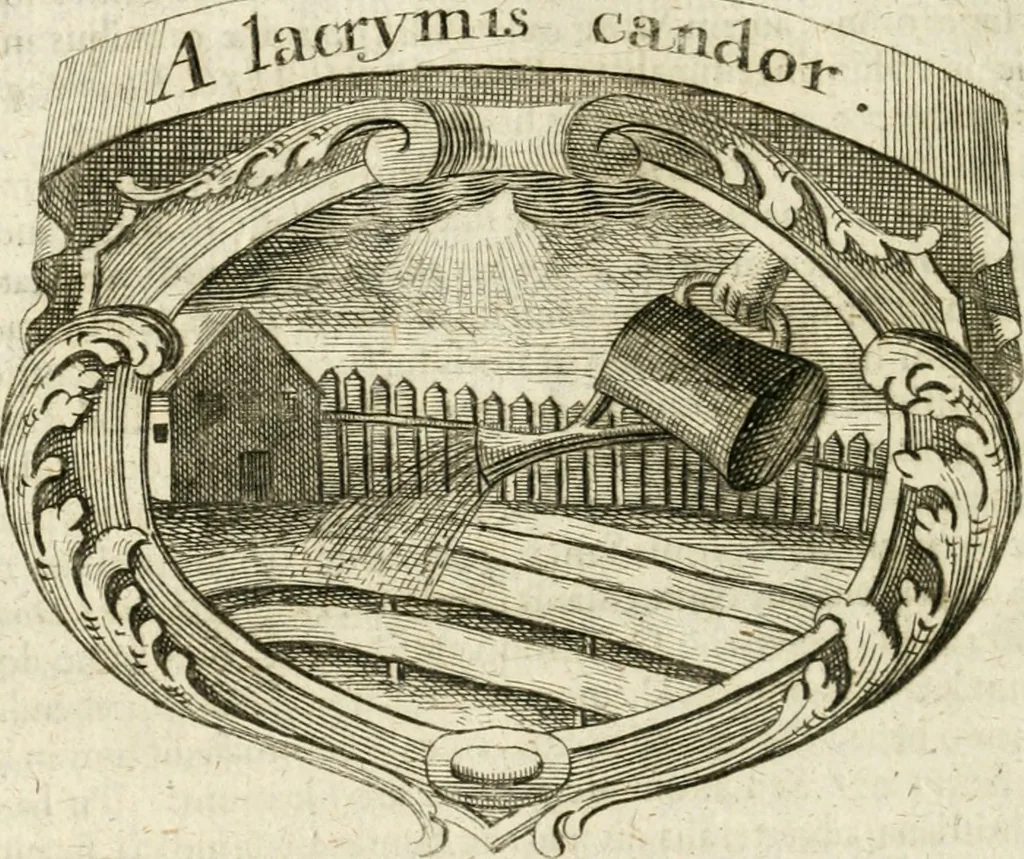 An illustration from Mater amoris et doloris : quam Christus in cruce moriens omnibus ac singulis suis fidelibus in matrem legavit, ecce mater tua : nunc explicata per sacra emblemata, figuras scripturae quàm plurimas, conceptus varios praedicabiles, SS. patrum sententias, raras historias, & pios ad Jesum patientem, ac sanctissimam matrem ejus compatientem affectus : opus omnibus Jesum & Mariam amantibus, praedicantibus, aut meditantibus perutile, com triplici indice considerationum, rerum memorabilium, & concionatorio, formandis per annum concionibus opportuno, 1726, leaf 381