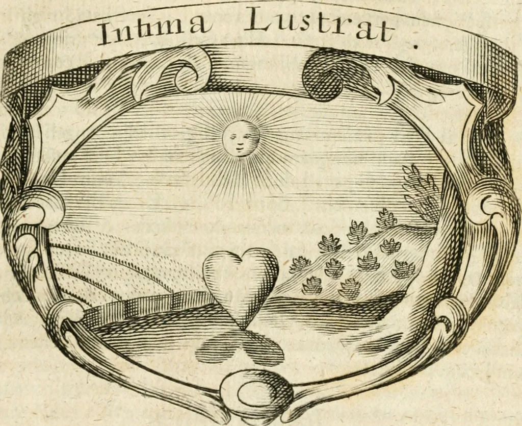 An illustration from Mater amoris et doloris : quam Christus in cruce moriens omnibus ac singulis suis fidelibus in matrem legavit, ecce mater tua : nunc explicata per sacra emblemata, figuras scripturae quàm plurimas, conceptus varios praedicabiles, SS. patrum sententias, raras historias, & pios ad Jesum patientem, ac sanctissimam matrem ejus compatientem affectus : opus omnibus Jesum & Mariam amantibus, praedicantibus, aut meditantibus perutile, com triplici indice considerationum, rerum memorabilium, & concionatorio, formandis per annum concionibus opportuno, 1726, leaf 448