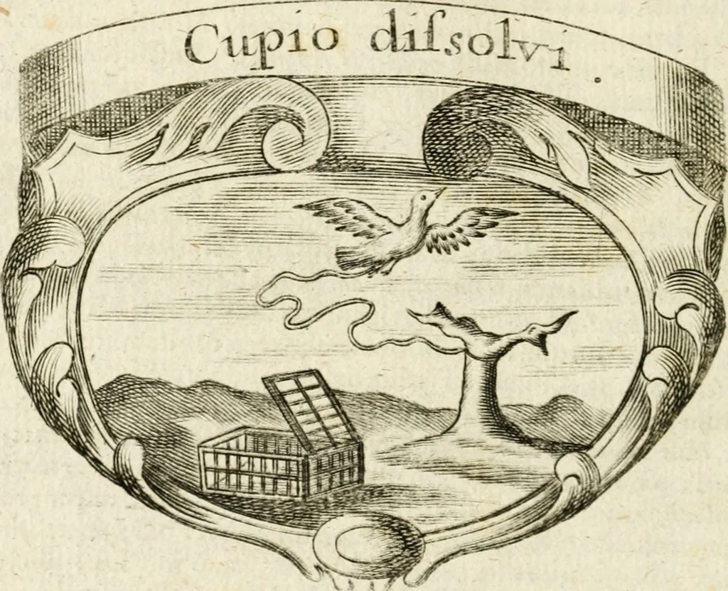 An illustration from Mater amoris et doloris : quam Christus in cruce moriens omnibus ac singulis suis fidelibus in matrem legavit, ecce mater tua : nunc explicata per sacra emblemata, figuras scripturae quàm plurimas, conceptus varios praedicabiles, SS. patrum sententias, raras historias, & pios ad Jesum patientem, ac sanctissimam matrem ejus compatientem affectus : opus omnibus Jesum & Mariam amantibus, praedicantibus, aut meditantibus perutile, com triplici indice considerationum, rerum memorabilium, & concionatorio, formandis per annum concionibus opportuno, 1726, leaf 465