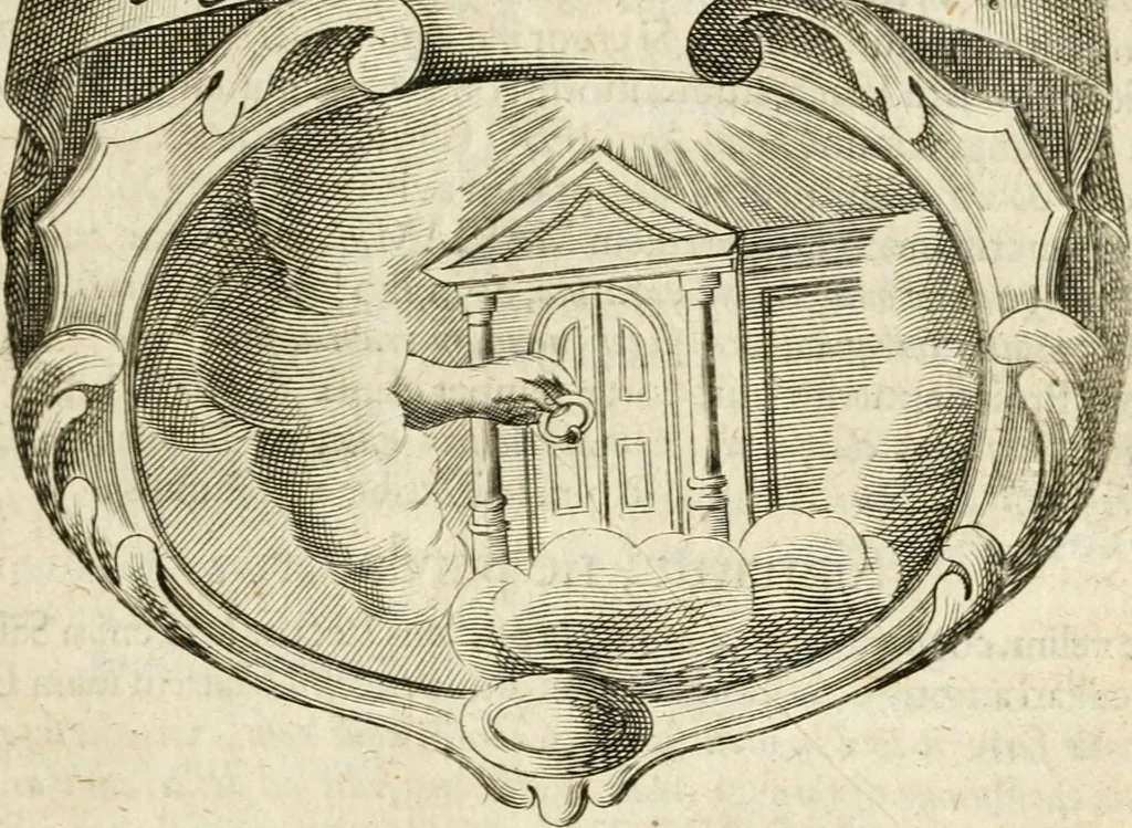 An illustration from Mater amoris et doloris : quam Christus in cruce moriens omnibus ac singulis suis fidelibus in matrem legavit, ecce mater tua : nunc explicata per sacra emblemata, figuras scripturae quàm plurimas, conceptus varios praedicabiles, SS. patrum sententias, raras historias, & pios ad Jesum patientem, ac sanctissimam matrem ejus compatientem affectus : opus omnibus Jesum & Mariam amantibus, praedicantibus, aut meditantibus perutile, com triplici indice considerationum, rerum memorabilium, & concionatorio, formandis per annum concionibus opportuno, 1726, leaf 48
