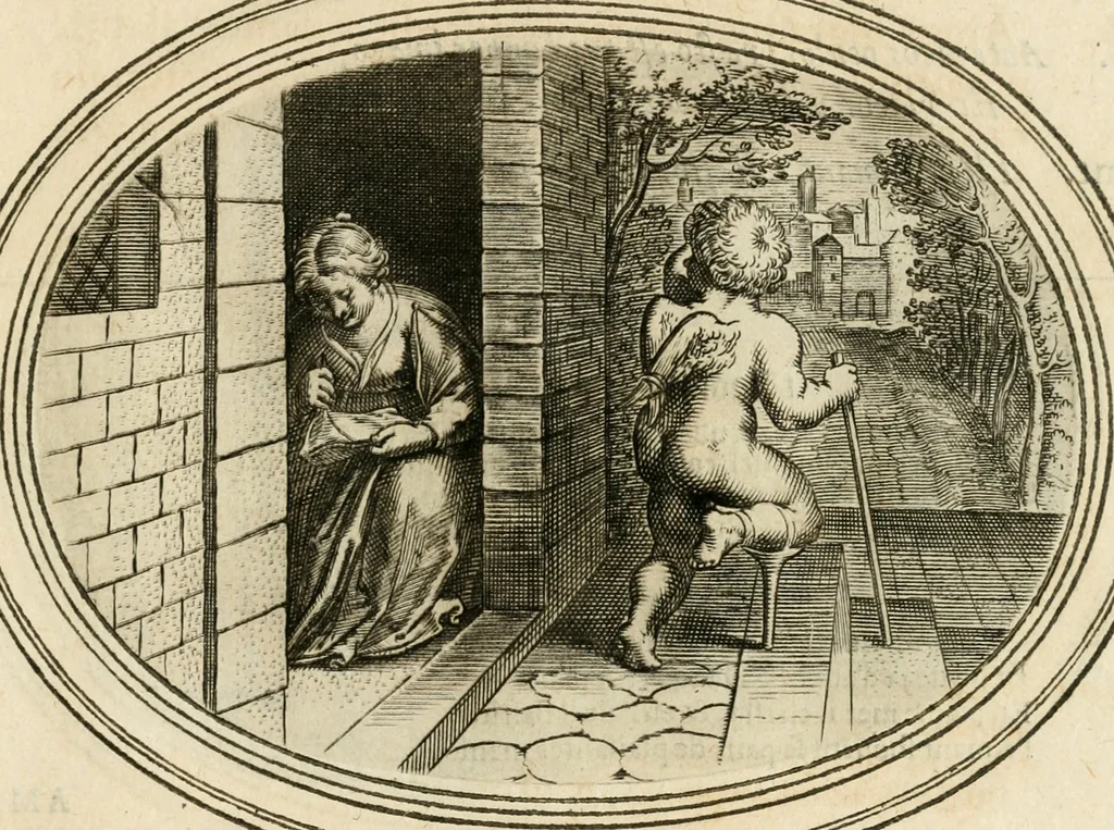 An illustration from Amorum emblemata, figuris aeneis incisa, 1608, leaf 184