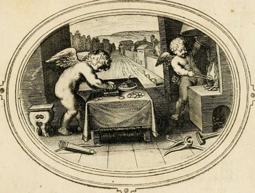 An illustration from Amorum emblemata, figuris aeneis incisa, 1608, leaf 64