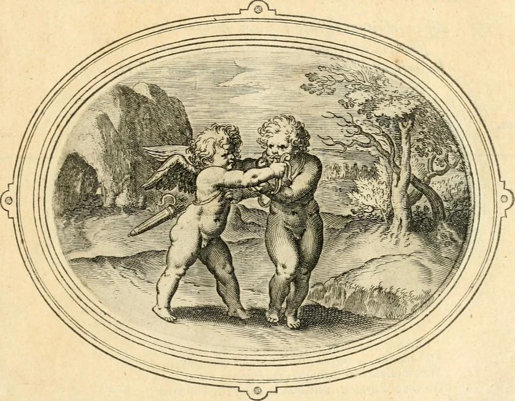 An illustration from Amorum emblemata, figuris aeneis incisa, 1608, leaf 110
