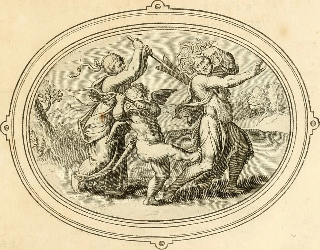 An illustration from Amorum emblemata, figuris aeneis incisa, 1608, leaf 128