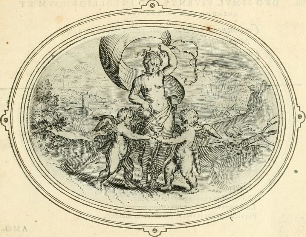 An illustration from Amorum emblemata, figuris aeneis incisa, 1608, leaf 34
