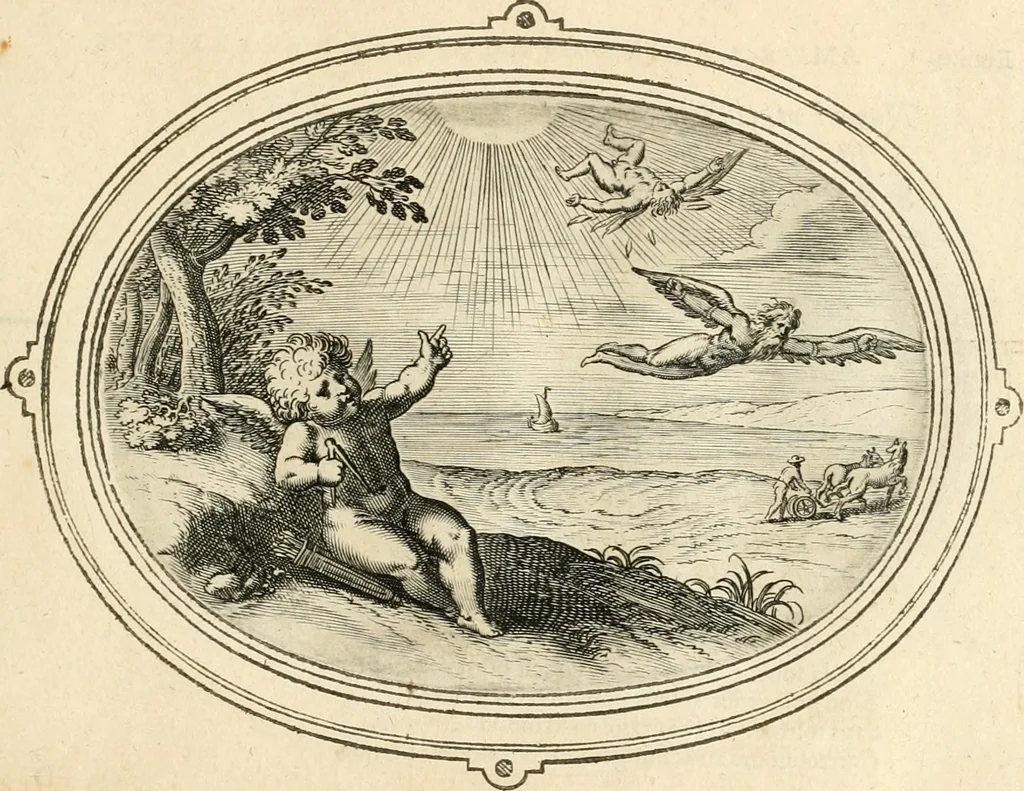 An illustration from Amorum emblemata, figuris aeneis incisa, 1608, leaf 64