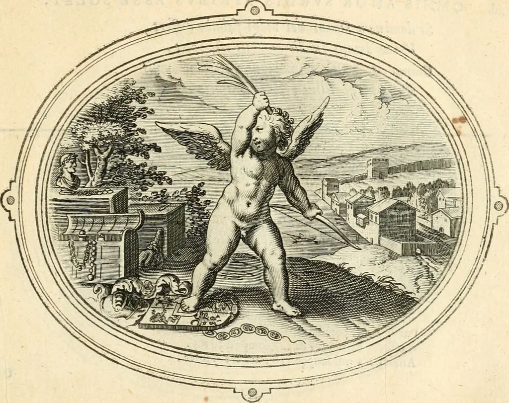 An illustration from Amorum emblemata, figuris aeneis incisa, 1608, leaf 86